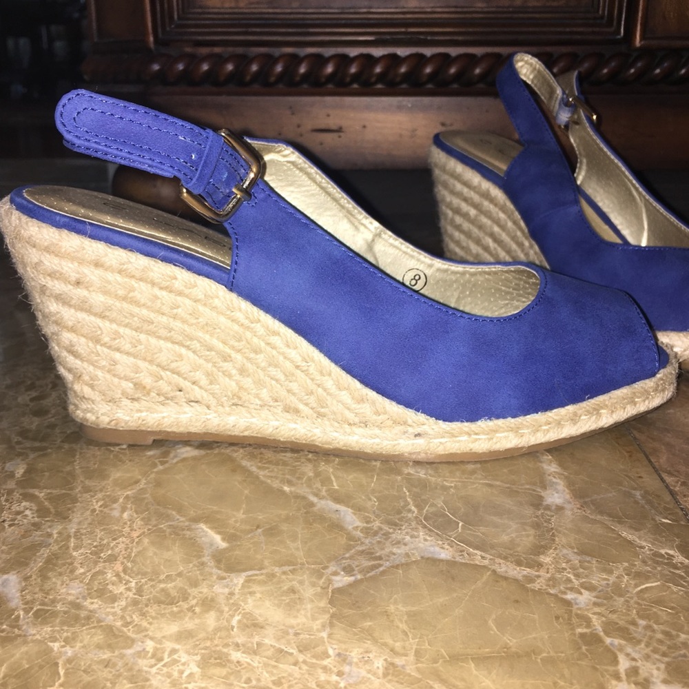 Blue size 8 wedges